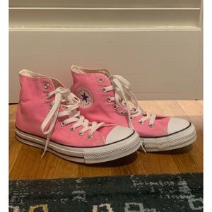Pink high top converse sneakers